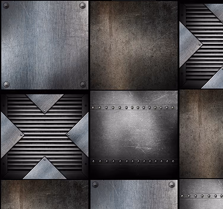 Industrieel modern behang woonkamer - TenStickers