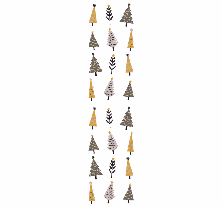 Vakantie boompatroon behang kerst - TenStickers