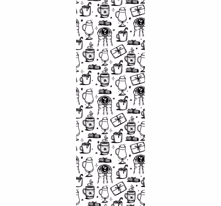 Feestelijke schetsen behang kerst - TenStickers