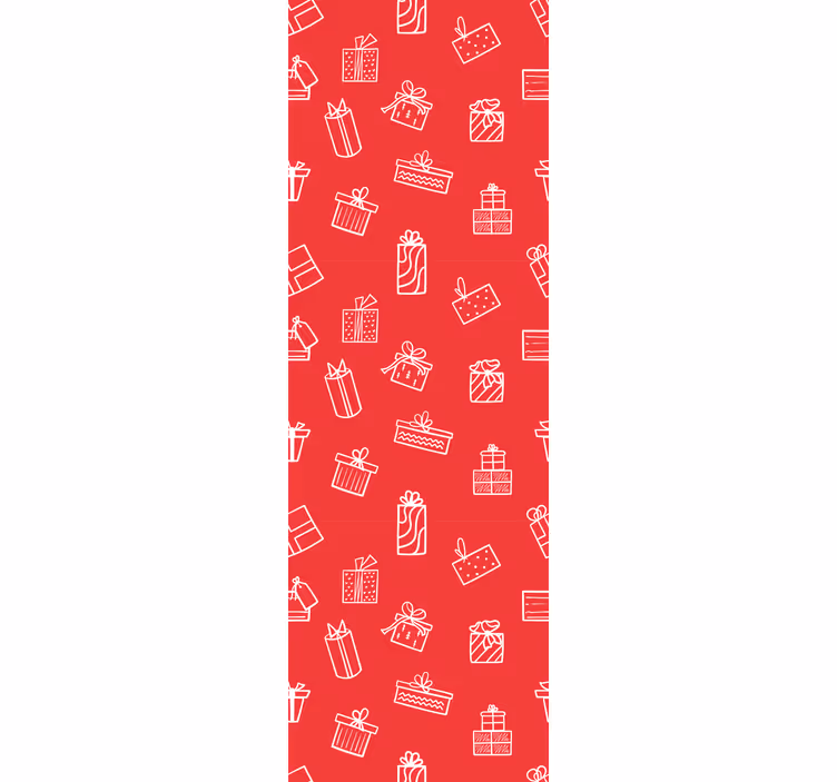Cadeaupatroonmotief behang kerst - TenStickers