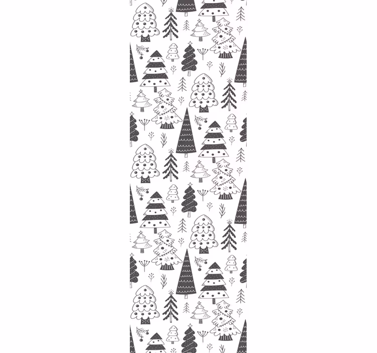 Feestelijk bomenpatroon behang kerst - TenStickers