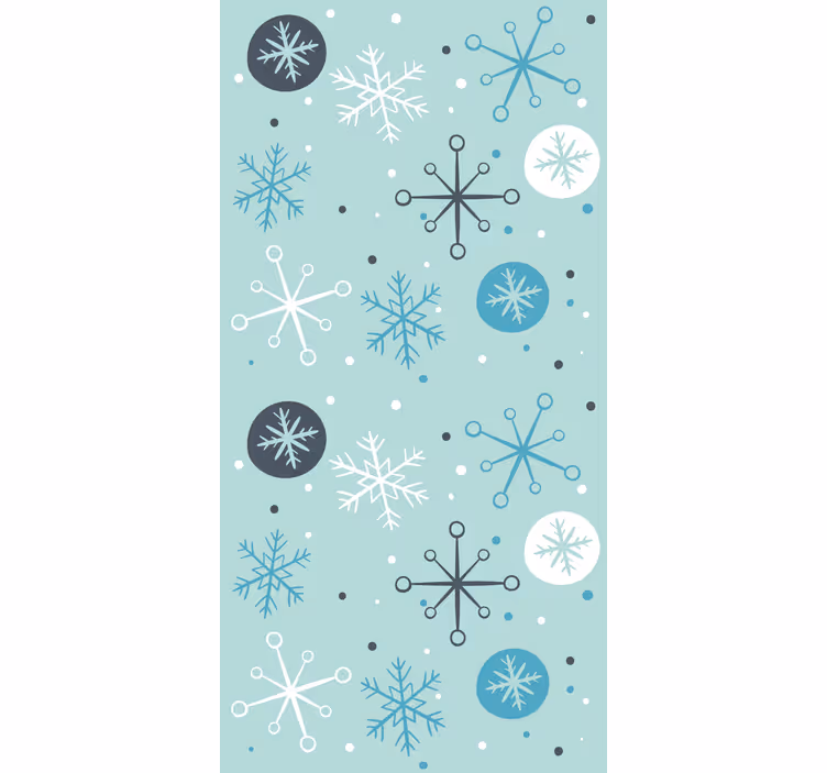 Feestelijk sneeuwvlokpatroon behang kerst - TenStickers