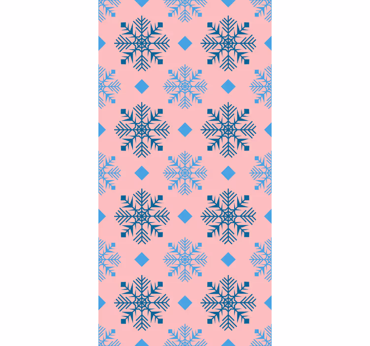 Geometrisch sneeuwvlokpatroon behang kerst - TenStickers