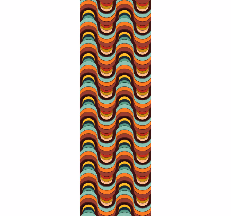 Retro golvend patroon behang geometrisch - TenStickers