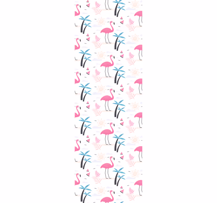 Flamingo tropische scène behang vogels - TenStickers