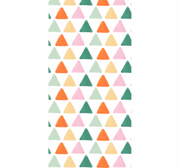 Kleurrijk driehoekig patroon behang geometrisch - TenStickers