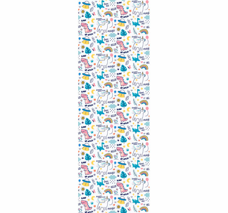 Patroon van magische wezens vlinders behang - TenStickers