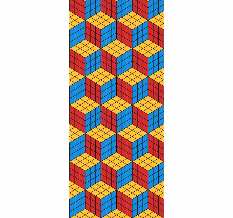 Kubusvormig patroon behang geometrisch - TenStickers