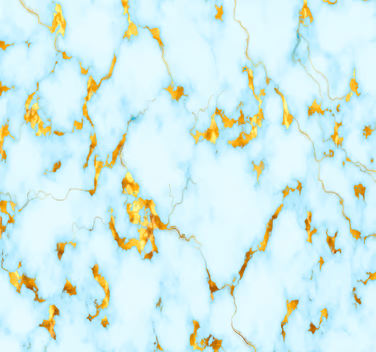 Marmer behang Blauw en goud marmer getextureerd - TenStickers