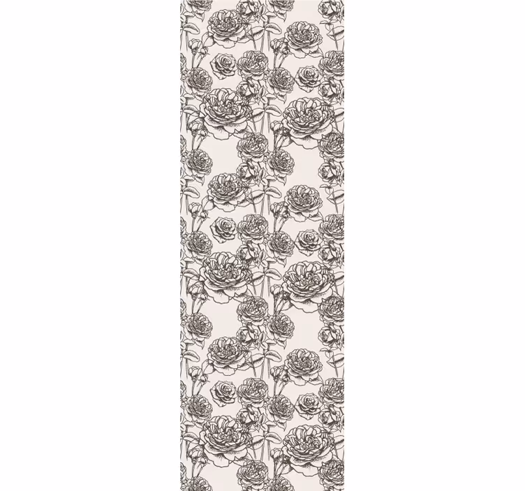 Roos schets bloemen behang - TenStickers