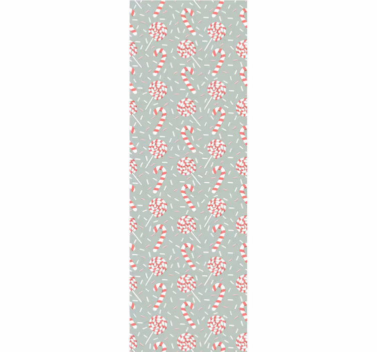 Feestelijk snoeppatroon behang kerst - TenStickers