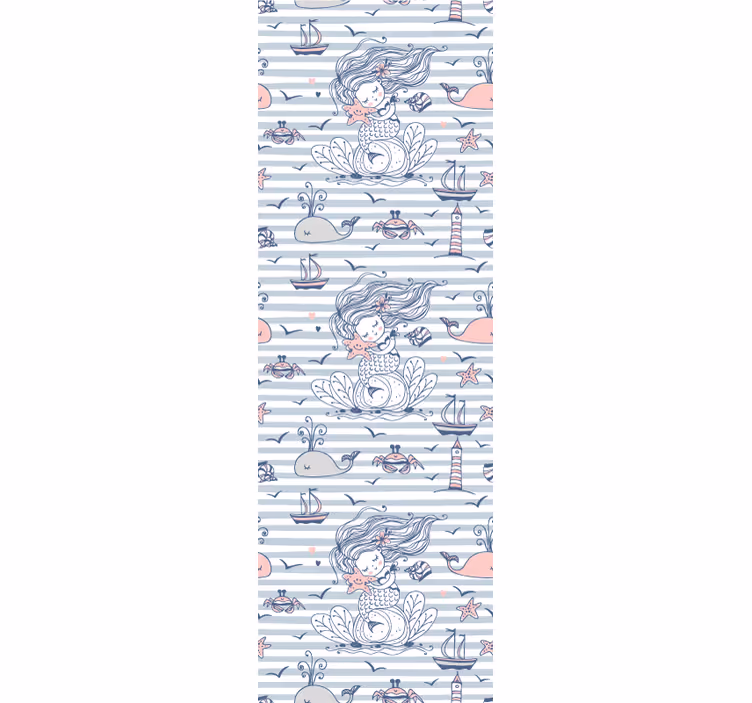 Nautisch zeemeerminthema babykamer behang - TenStickers