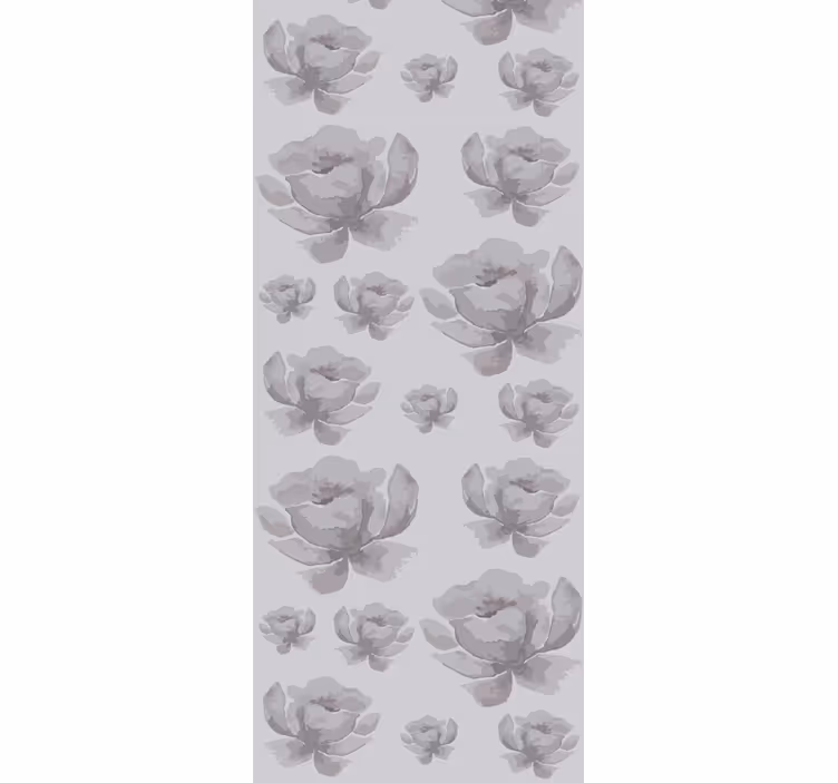 Eénkleurige bloemen bloemen behang - TenStickers