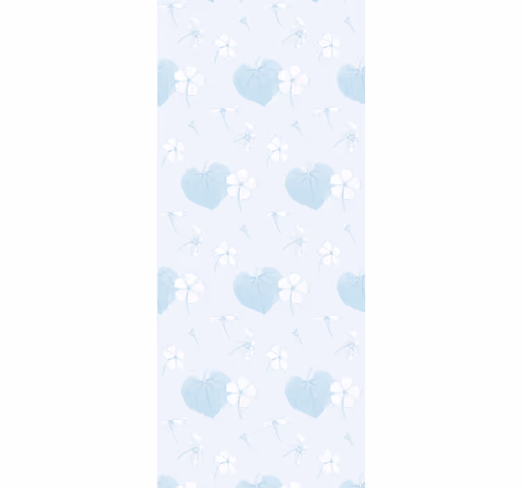 Blauw zacht motief bloemen behang - TenStickers