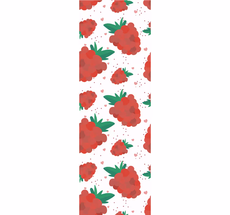 Frambozenpatroon behangpapier natuur - TenStickers