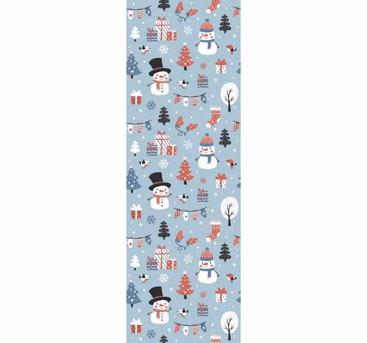 Feestelijk seizoenspatroon behang kerst - TenStickers