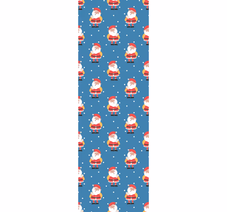 Vrolijke kerstman patronen behang kerst - TenStickers