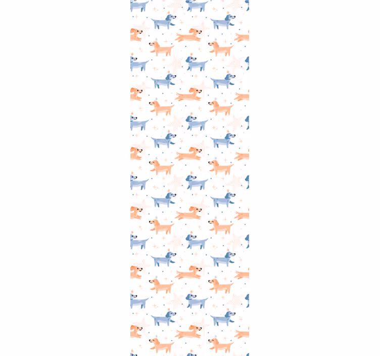 Speels puppy-thema babykamer behang - TenStickers