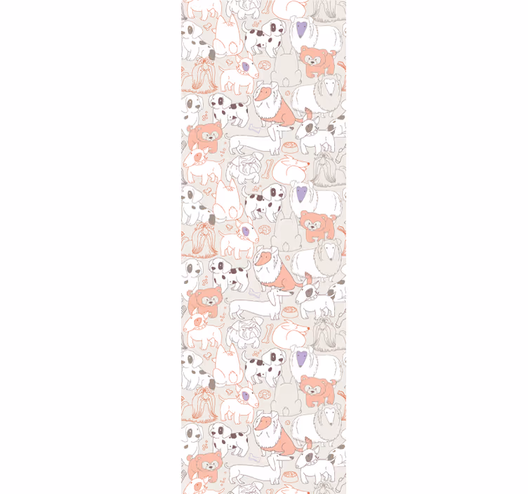 Speelse puppy muurschildering behang dieren - TenStickers