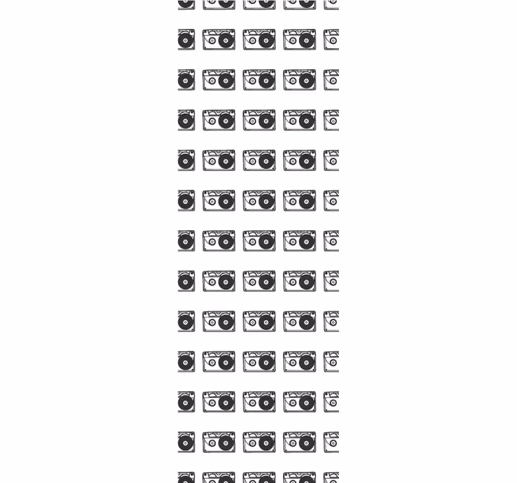 Retro audiopatroon sierlijk behang - TenStickers