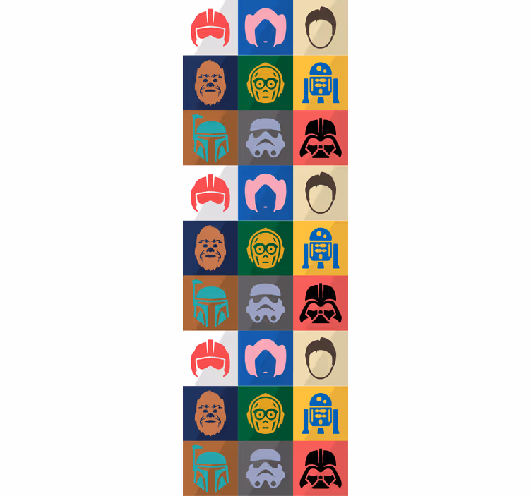 Iconisch karakterraster behang kunst - TenStickers
