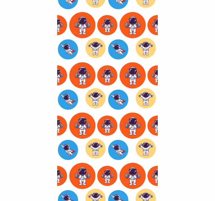Astronaut patroon plezier behangpapier kinderkamer - TenStickers