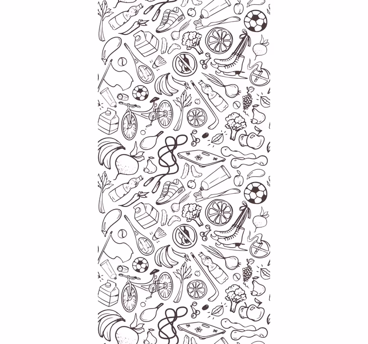 Eclectische doodle-array behang kunst - TenStickers