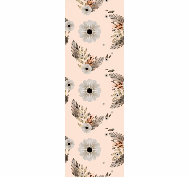 Bloemen behang bloemen en bladeren compositie - TenStickers