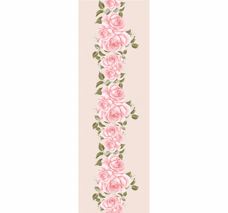 Bloemenstreepaccent bloemen behang - TenStickers