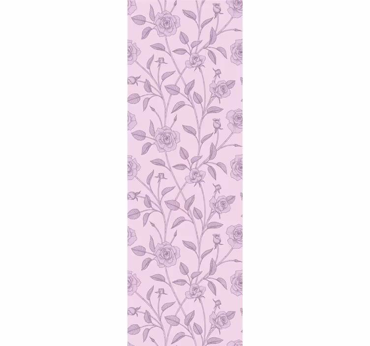 Lavendel bloemenpatroon bloemen behang - TenStickers