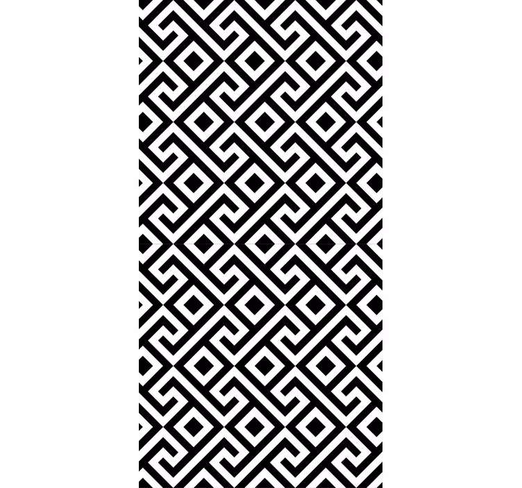 Ingewikkeld zwart-wit ontwerp behang geometrisch - TenStickers