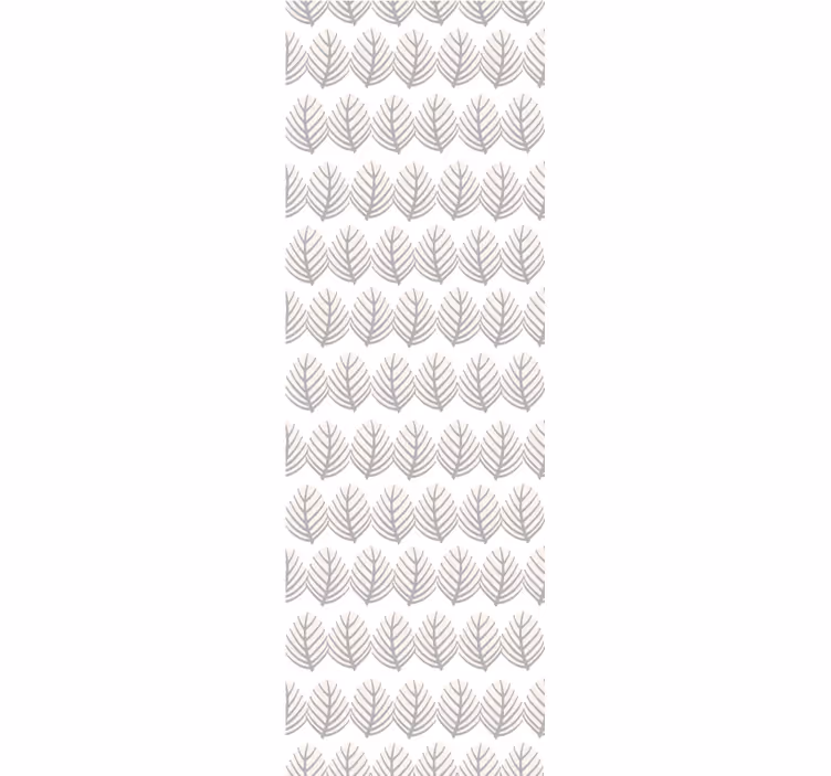 Eenvoudig grijs patroon behang bladeren - TenStickers