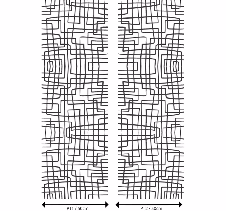 Abstract lijnenpatroon eetkamer behang - TenStickers