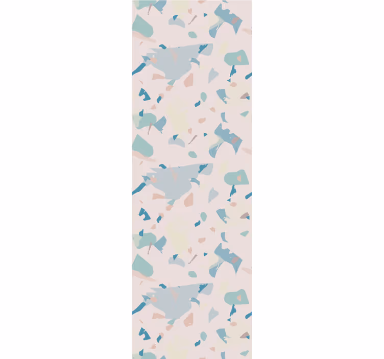 Blauw en beige terrazzo behang abstract - TenStickers