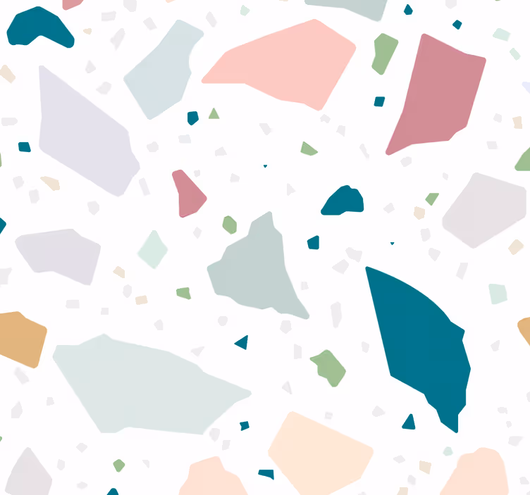 Kleurrijke geometrische terrazzo behang keuken - TenStickers