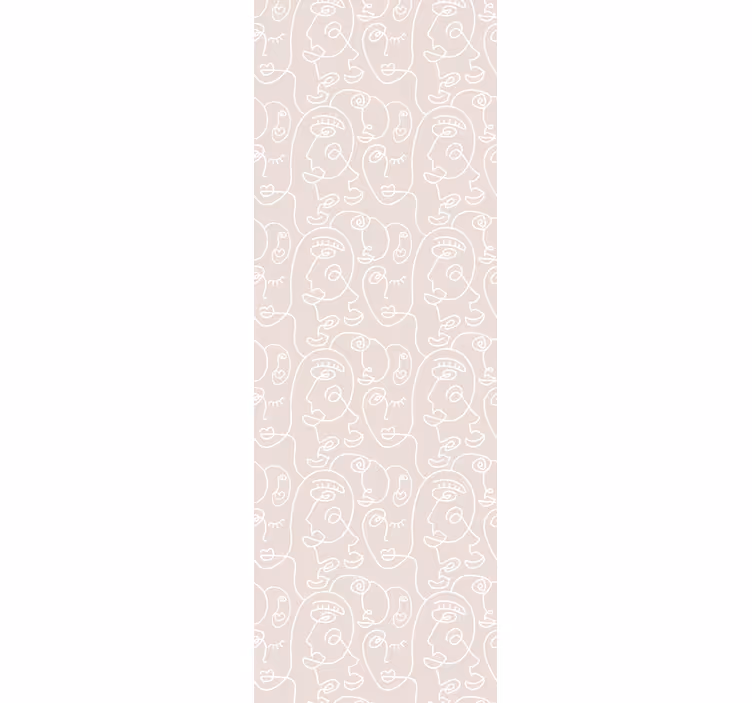 Abstracte gezichtspatronen behang kunst - TenStickers