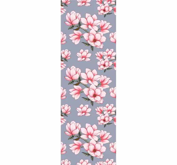 Magnolia roze patroon bloemen behang - TenStickers