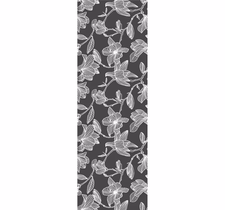 Bruine bloesemcompositie bloemen behang - TenStickers