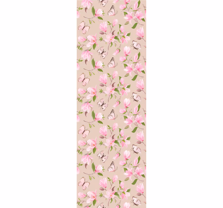 Magnolia's en vlinders bloemen behang - TenStickers