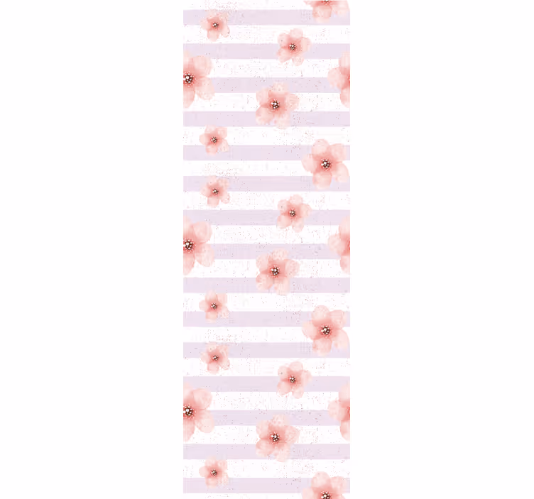 Kersenbloesem strepen bloemen behang - TenStickers