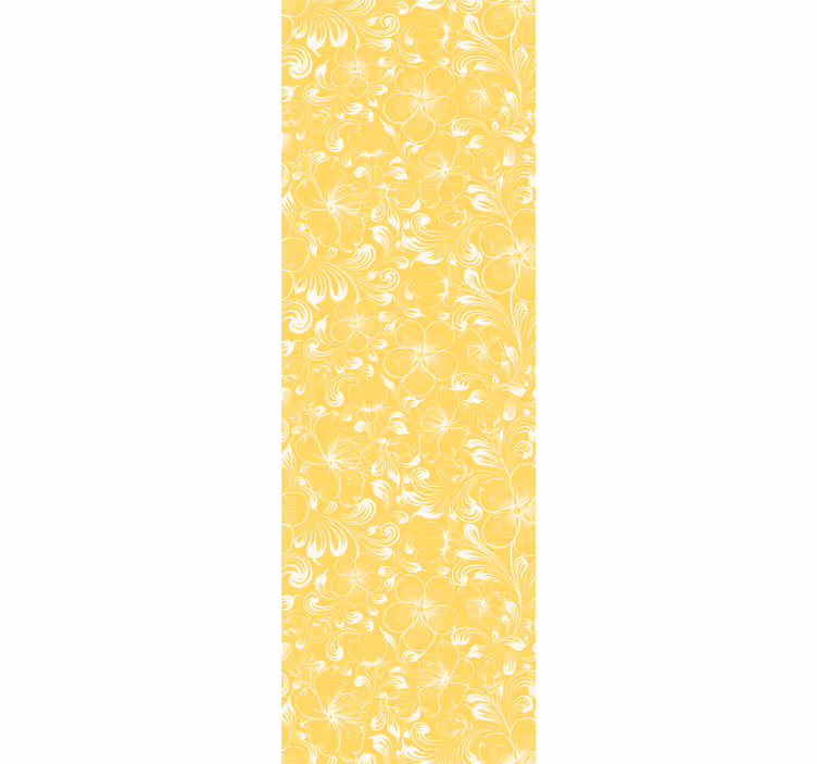 Levendig geel patroon bloemen behang - TenStickers