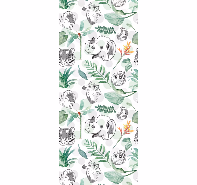 Junglegezichten behang dieren - TenStickers