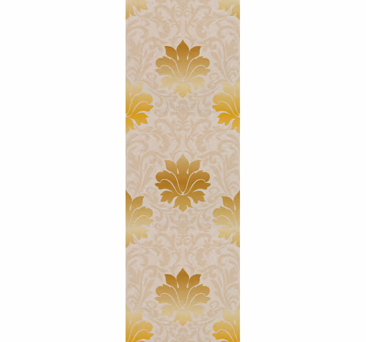 Gouden bladpatroon behang bloemsierkunst - TenStickers