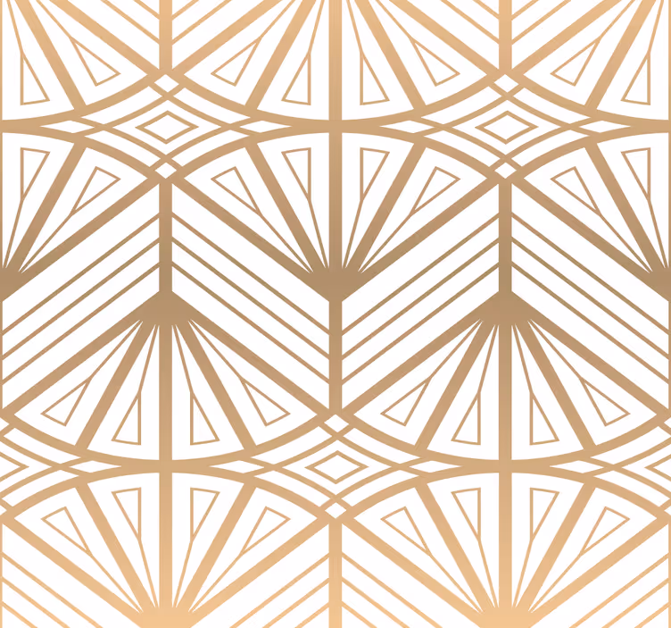 Gouden geometrisch patroon moderne behangpapier - TenStickers
