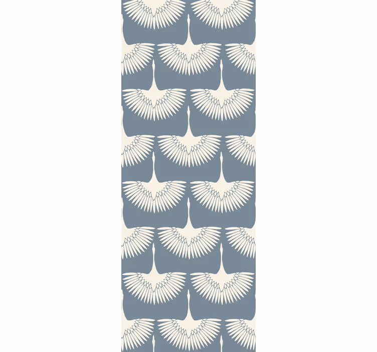 Elegant vliegende ooievaarspatroon behang vogels - TenStickers