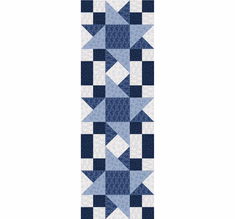 Blauw blokkenpatroon geometrisch behang - TenStickers