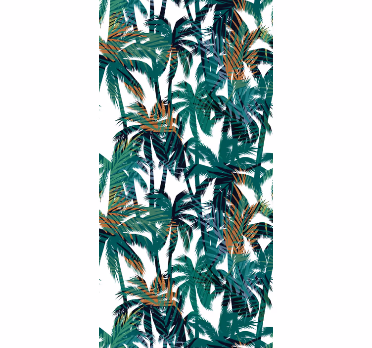 Groene en witte palmbomen jungle behang - TenStickers