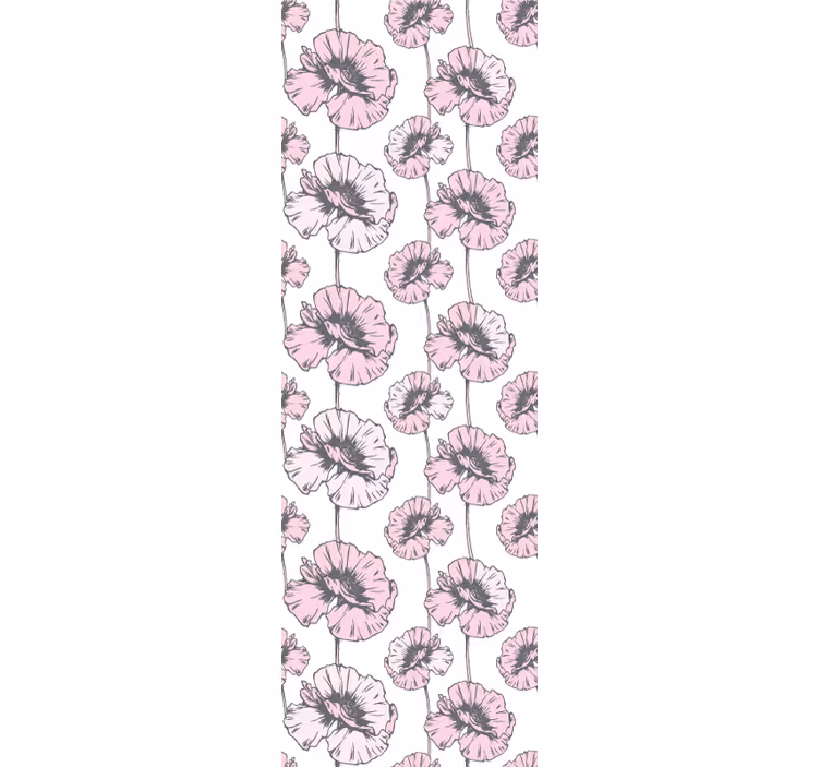 Roze eenvoudig patroon bloemen behang - TenStickers