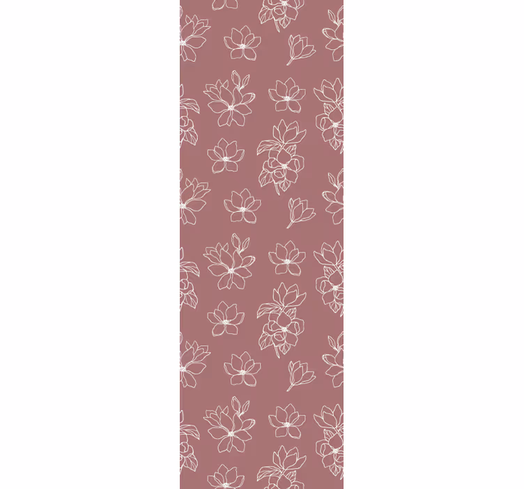 Delicate kastanjebruine kleur bloemen behang - TenStickers