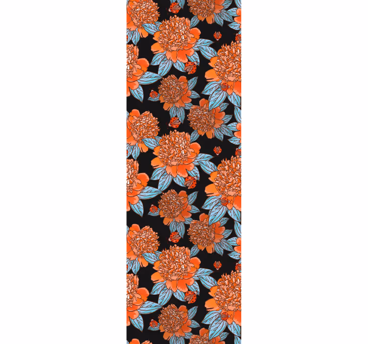 Levendig kleurrijk ontwerp bloemen behang - TenStickers